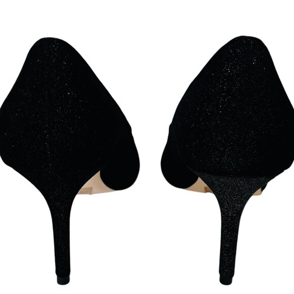 Call It Spring Slip-on Heels Pointed Toe Pumps Black Faux Suede w/Silver 9 NEW - Picture 4 of 9